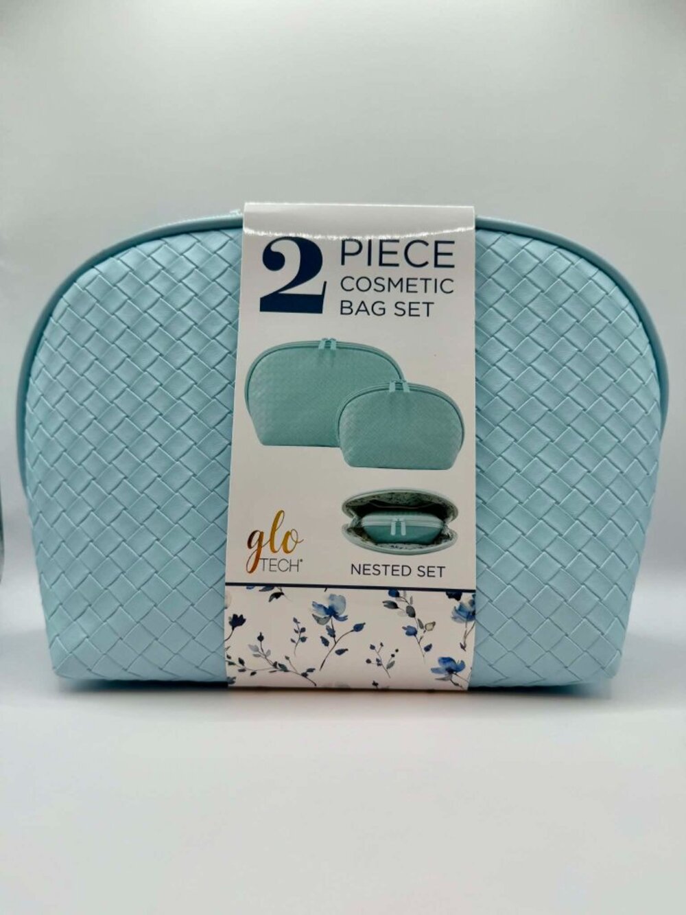 Glo Tech 2 Piece Cosmetic Bag Set Travel Makeup Toiletry Case - NWT
